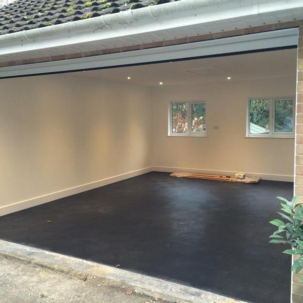 Garage Conversion With PVC Flooring